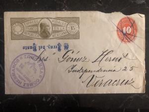 1893 Mexico Express Hidalgo 15c Postal Stationary Cover To Veracruz