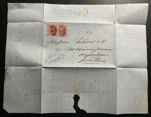 1867 Mauritius Vintage Letter Sheet Cover To Argenteuil France B53 Cancel