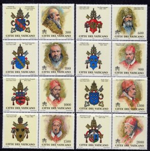 VATICAN Sc#1095-102 1999 Jubilee Popes MNH