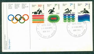 Australia 1972 Olympics Potts Point FDC Lot27792