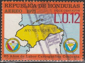 HONDURAS C526, NATIONAL CARTOGRAPHIC SOCIETY, USED, VF. (409)