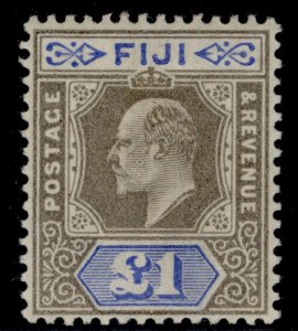 FIJI EDVII SG114, £1 grey-black & ultramarine, NH MINT. Cat £375.