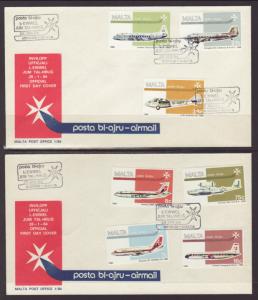 Malta C15-C21 Airplanes S/2 U/A FDC