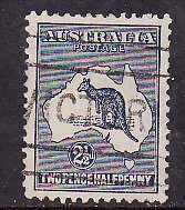 Australia-Sc#4- id10-used-2&1/2p dark blue Kangaroo-1913-