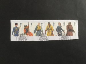 GB 2008.  Military Uniforms(2nd series) RAF. 6 used stamp set. ExFDC. On paper.