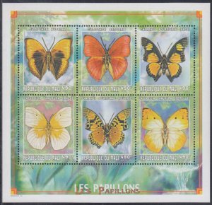 MALI Sc # 1029a-f  MNH SHEET of 6 DIFF BUTTERFLIES