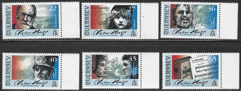 Guernsey #762-767  MNH Set of 6 Victor Hugo