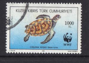 Cyprus Turkish  #327  used 1992  Sea Turtles WWF