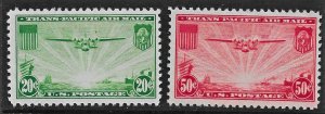 US 1937 Sc. C21-22 NH, inclusion speck in C21, Cat. Val. $20.00