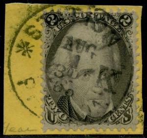 #73 USED WITH 1868 YEAR DATE CANCEL TIED TO PIECE BQ1984