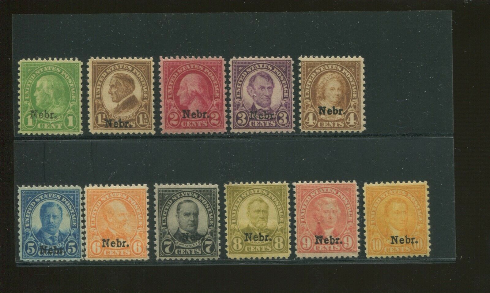 United States Postage Stamps 669679 F/VF Mint Nebraska Overprint