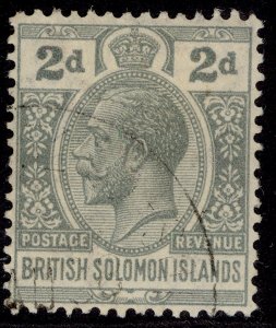 BRITISH SOLOMON ISLANDS GV SG43, 2d slate-grey, FINE USED. Cat £20.