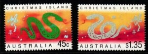 CHRISTMAS ISLAND SG487/8 2001 CHINESE NEW YEAR YEAR OF THE SNAKE MNH