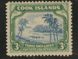 Cook Islands Scott 124 MH* 1945 3sh stamp CV$25