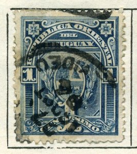 URUGUAY;  1894 early classic issue fine used value 1c.