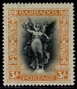 BARBADOS GV SG211, 3s black & dull orange, M MINT. Cat £55.