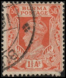 Burma 55 - Used - 1 1/2a George VI (1946)