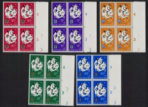 Suriname Easter Charity 5v Blocks of 4 1966 MNH SG#589-593