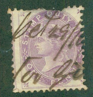 RMK19-0009 NEW ZEALAND REVENUE- STAMP DUTY  ONE PENNY LILAC USED BIN $10.00