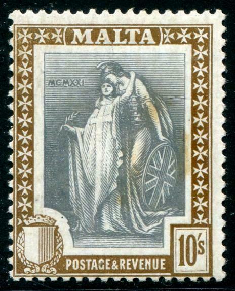 HERRICKSTAMP MALTA Sc.# 113 1922 High Value, Fine NH