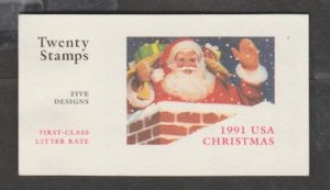 U.S. Scott Scott #2581b,2582a-2585a BK194 Santa Claus Stamp - Mint NH Booklet