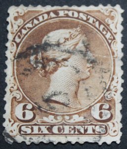 Canada 1870 QV Six Cents SG 59b used