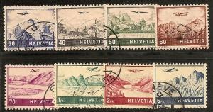 Switzerland C27-34 Used 1941 Airmail Views CV $20.75