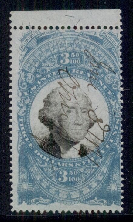 US #R126  $3.50 blue & black, margin copy VF Scott $425.00