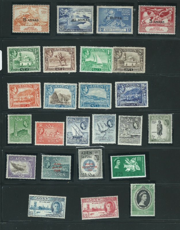 ADEN V.RARE SETS 1939 KING GEORGE+1946 VICTORY+1949 UPU+ 1953 Q.E CORONATION