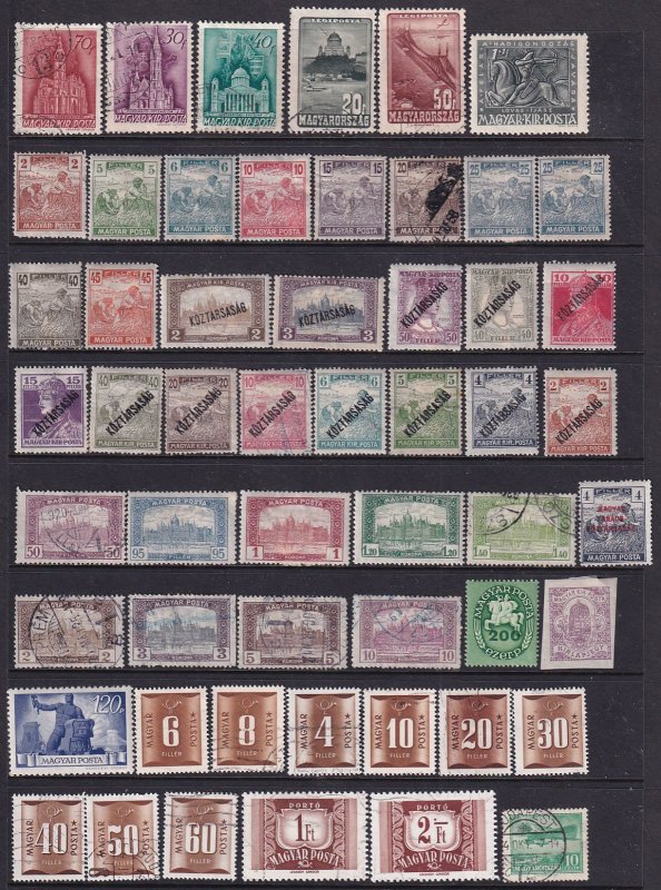 Hungary 1920-1959 Approximately 143 Used and Mint Hinged Stamps