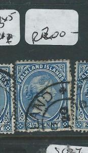 FALKLAND ISLANDS (P3112B) QV 2 1/2D X5 SHADES VFU