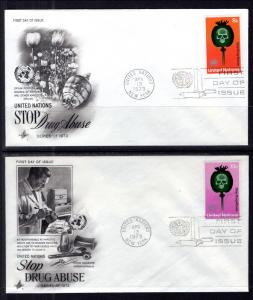 UN New York 236-237 Stop Drug Abuse Artcraft Set of Two U/A FDC