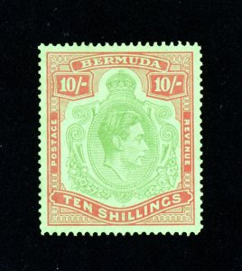 [BERMUDA] 1942: KGVI: 10s SG 119b / Ordinary Paper (MNH)