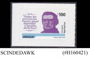 URUGUAY - 2014 250th BIRTH ANN. OF J.G.ARTIGAS 1V MNH SELF ADHESIVE