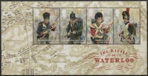 GB, (MS109) 2015 SGMS3734 Mini Sheet, (No B/Code), BATTLE OF WATERLOO, Mint (NH)