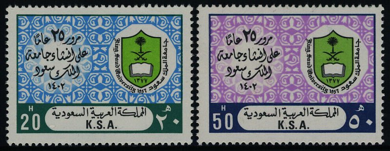 Saudi Arabia 839-40 MNH King Saud University, Crest