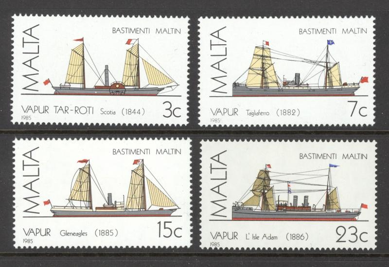 Malta Sc# 670-673 SG# 772/5 MNH 1985 Ships