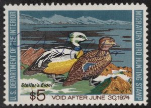 US #RW40 SUPERB used, very faint cancel, wonderful colors,  full never hinged...