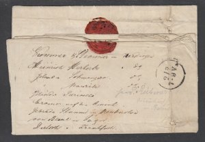 Prussia Sc 6 strip of 3 on 1859 cover, Düren CDS, 3 target cancels tie 1sg rose 