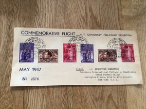 New York Centenary philatelic exhibition commemorative flight 1947  cover 57541