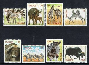 Rwanda MNH Set Of Zebras & Water Buffaloes 1984