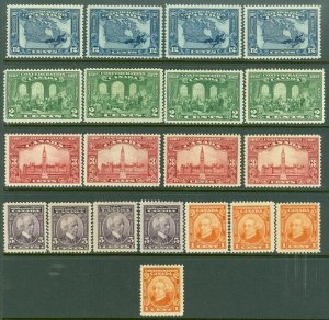 EDW1949SELL : CANADA 1927 Scott #141-45. 4 sets. Very Fine, Mint OG. Cat $160.00