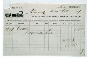 GB IRELAND *Dublin & Drogheda* Railway WAY BILL 1861 {samwells-covers} CV236