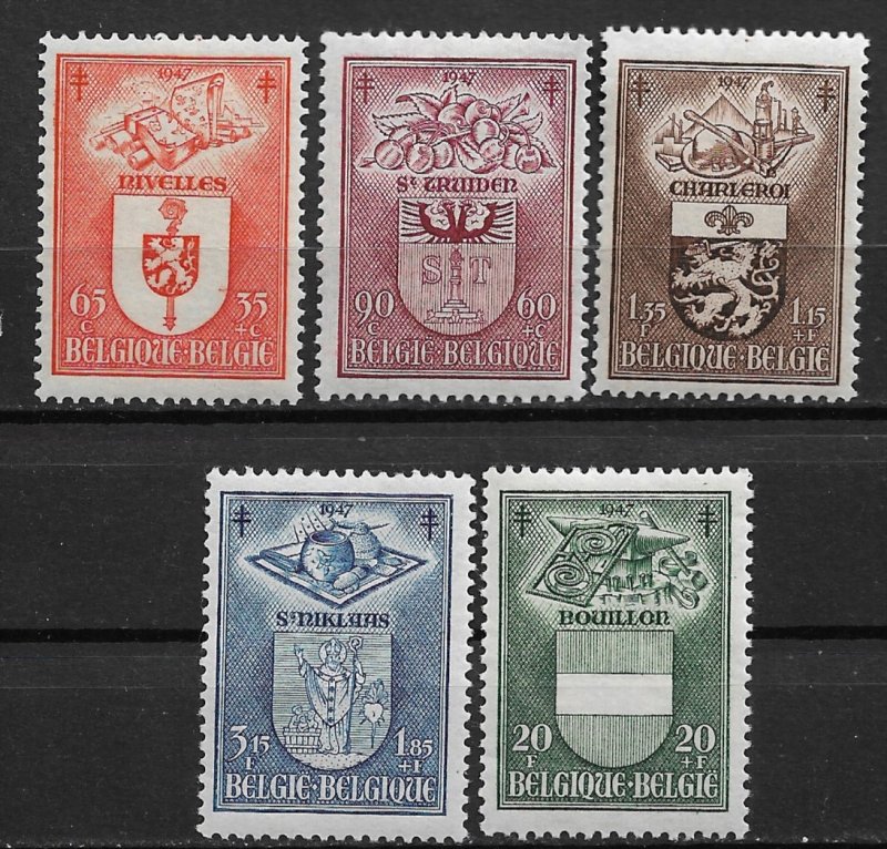 1947 Belgium B442-6 Coat of Arms C/S MLH