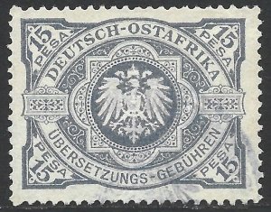 German East Africa 1905 Revenue Translation Fees 15p Gray #1 F/VF Used-