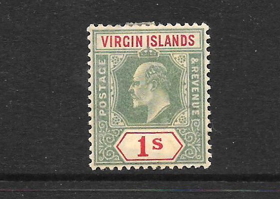 BRITISH VIRGIN ISLANDS 1904  1/-  KEVII   MH  SG 60