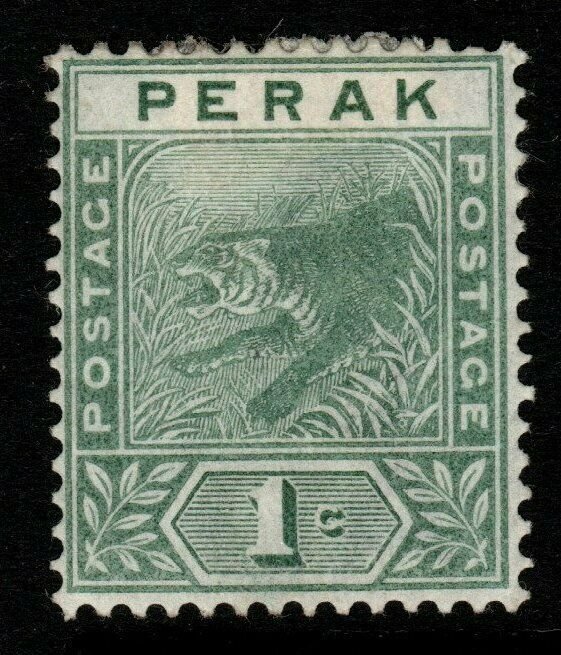 MALAYA PERAK SG61 1892 1c GREEN MTD MINT