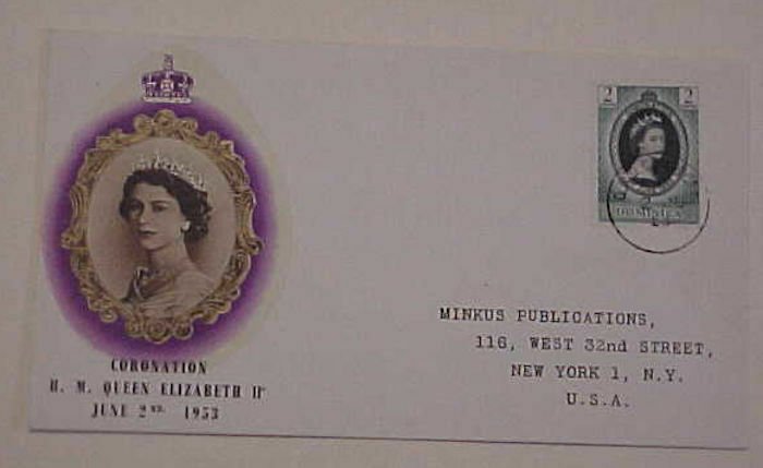 DOMINICA QUEEN ELIZABETH II CORONATION FDC 1953  CACHETED