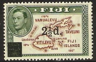 Fiji -1941 Map surcharge MLH  #136  