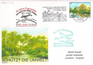 UN Austria special flight cover Pan American world airways 1996